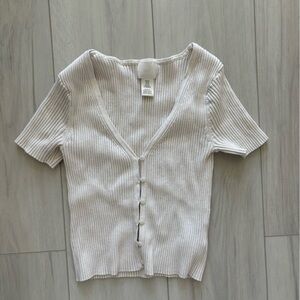 button up ribbed top